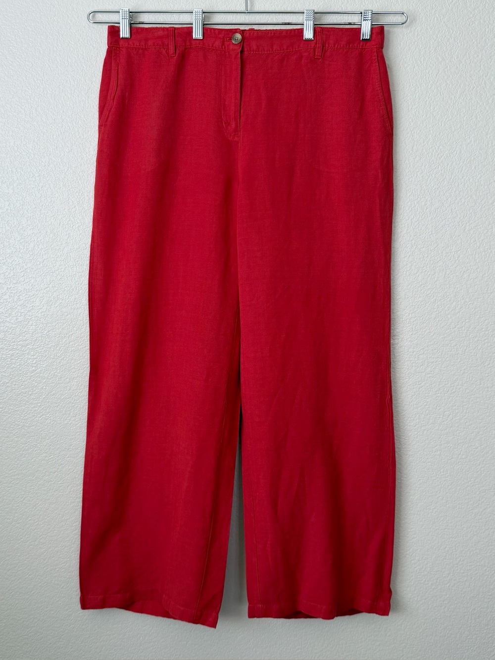 J. Jill Linen Blend Orange Red Wide Leg Pants, Size 18